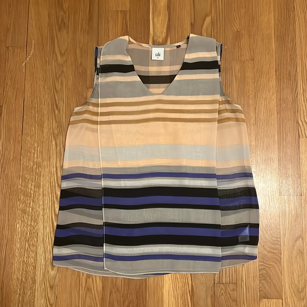 Cabi Underline Striped Sleeveless Top‎ Size M